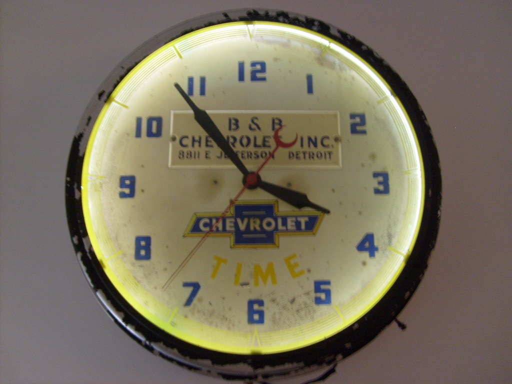 chevrolet dealer clock 1947