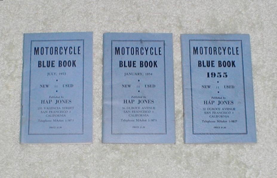 Motorcycle Blue Books 1953, 1954, 1955