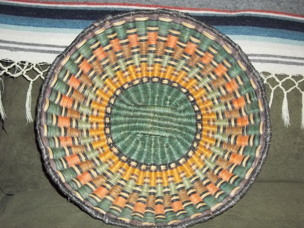 Hopi basket bowl and Hopi Kachina basket 