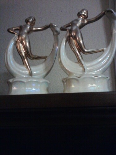 Art Deco Dancing Ladies - Art Pottery