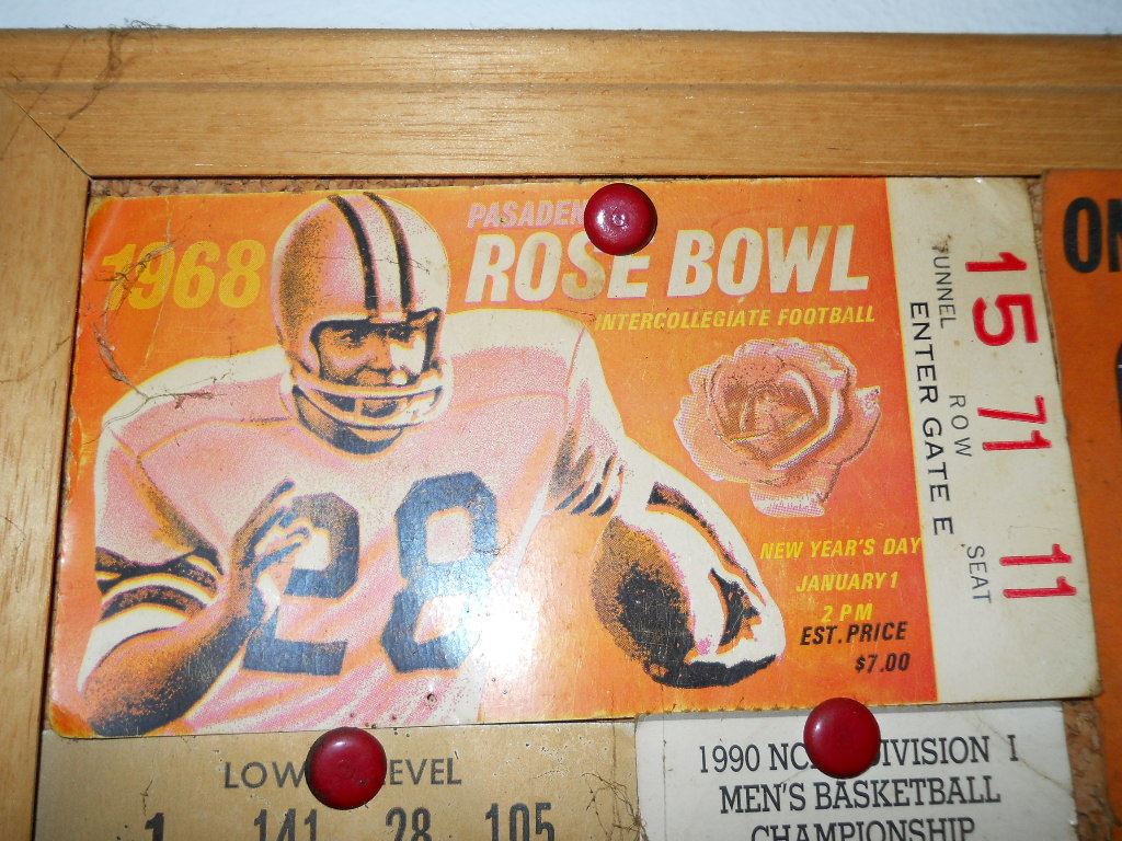 1968 Rose bowl ticket stub - Football