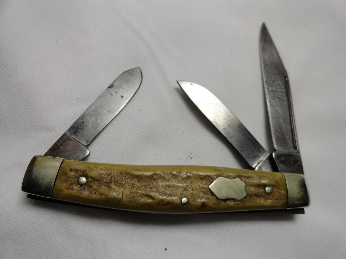 BONE HANDLE POCKET KNIFE Hardin - Germany "Wing Crown"