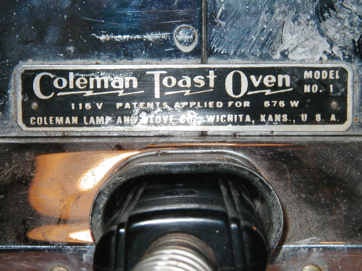 Coleman Toast Oven, Model No. 1 - Kitchen