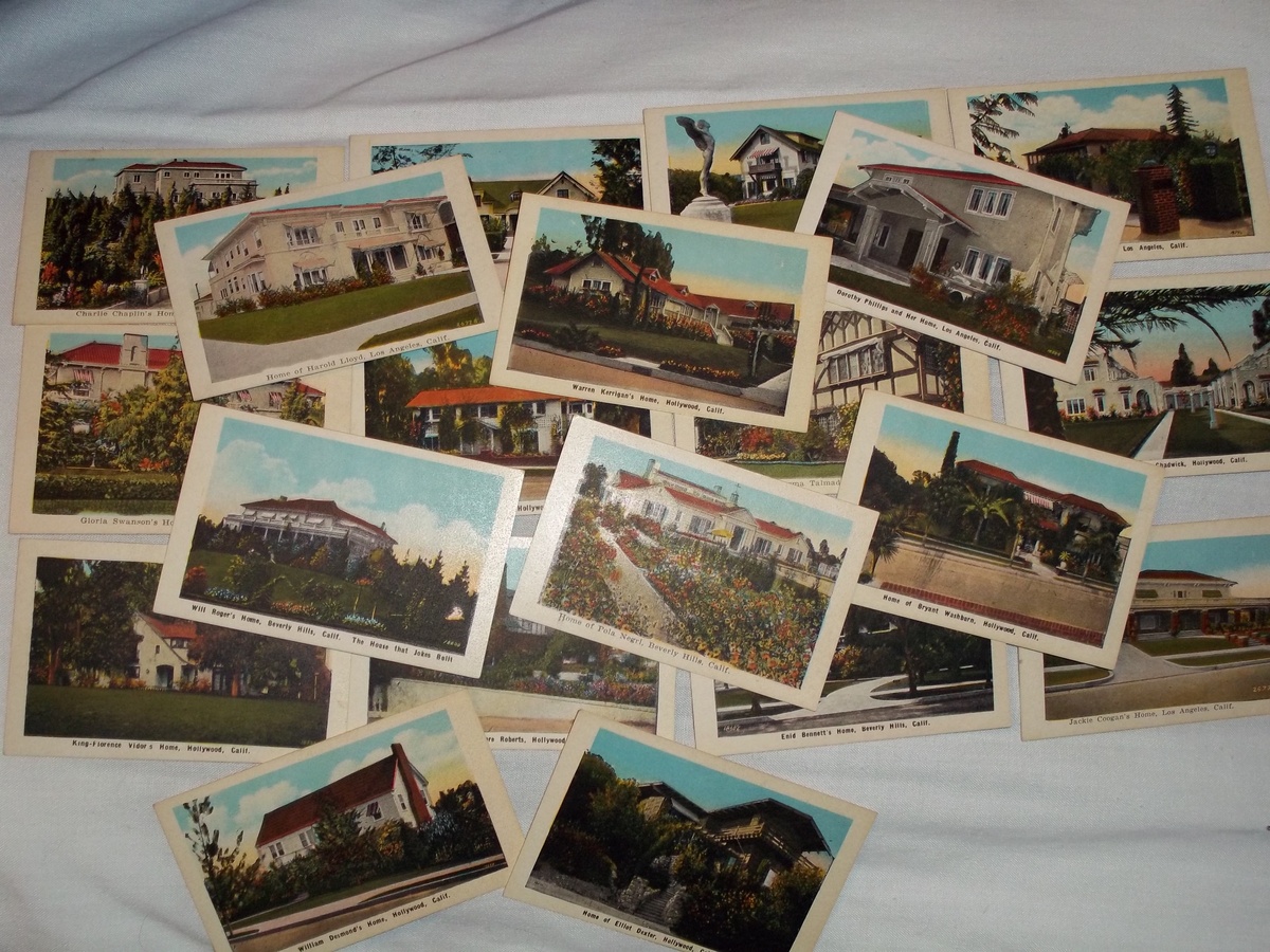 Souvenir "Homes of Movie Stars" cards from the 1920's