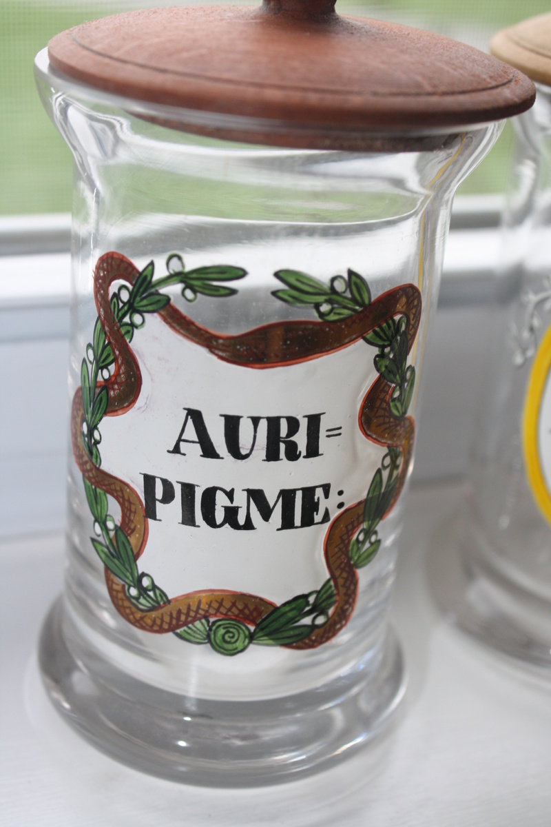 old medicine jars  set of three