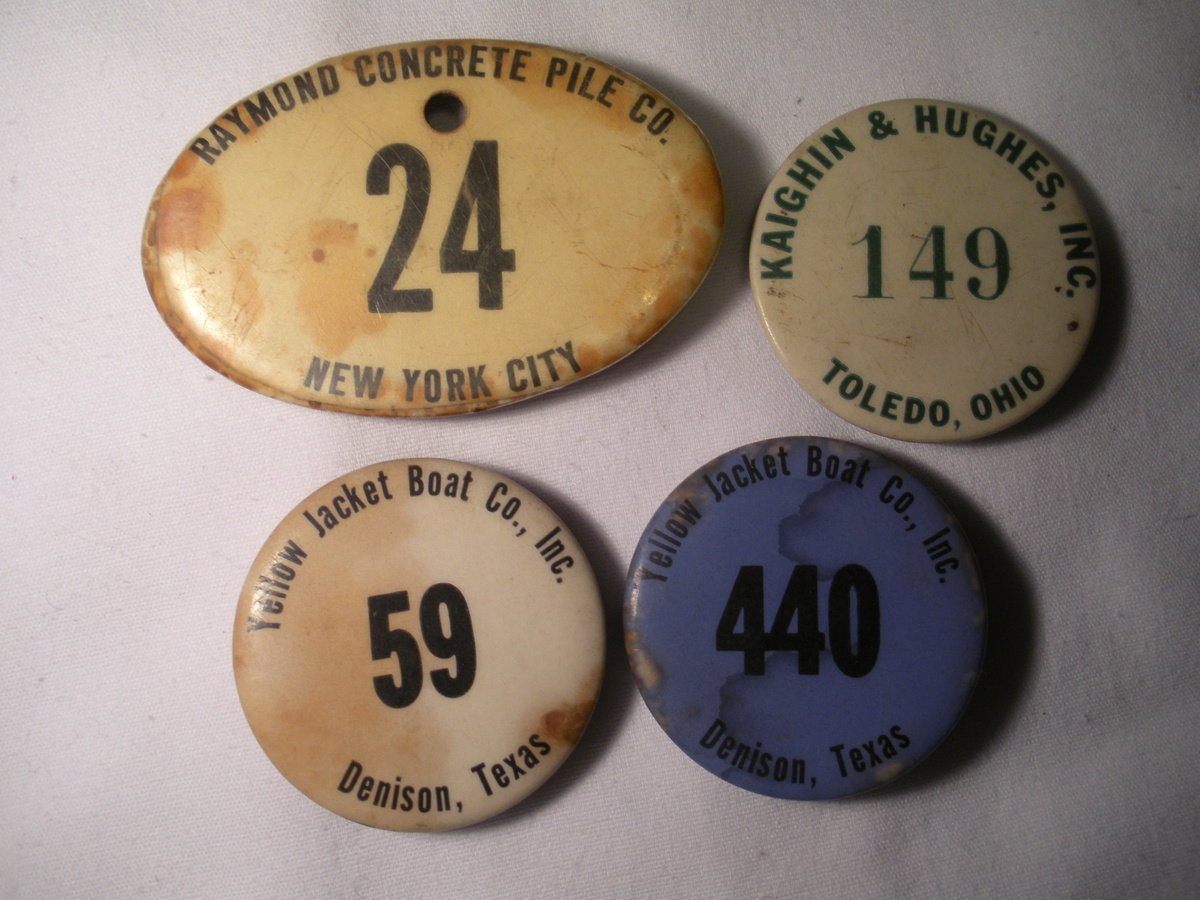 World War II era company ID BADGES -- Military valued targets for sabotage  prevention - Military and Wartime