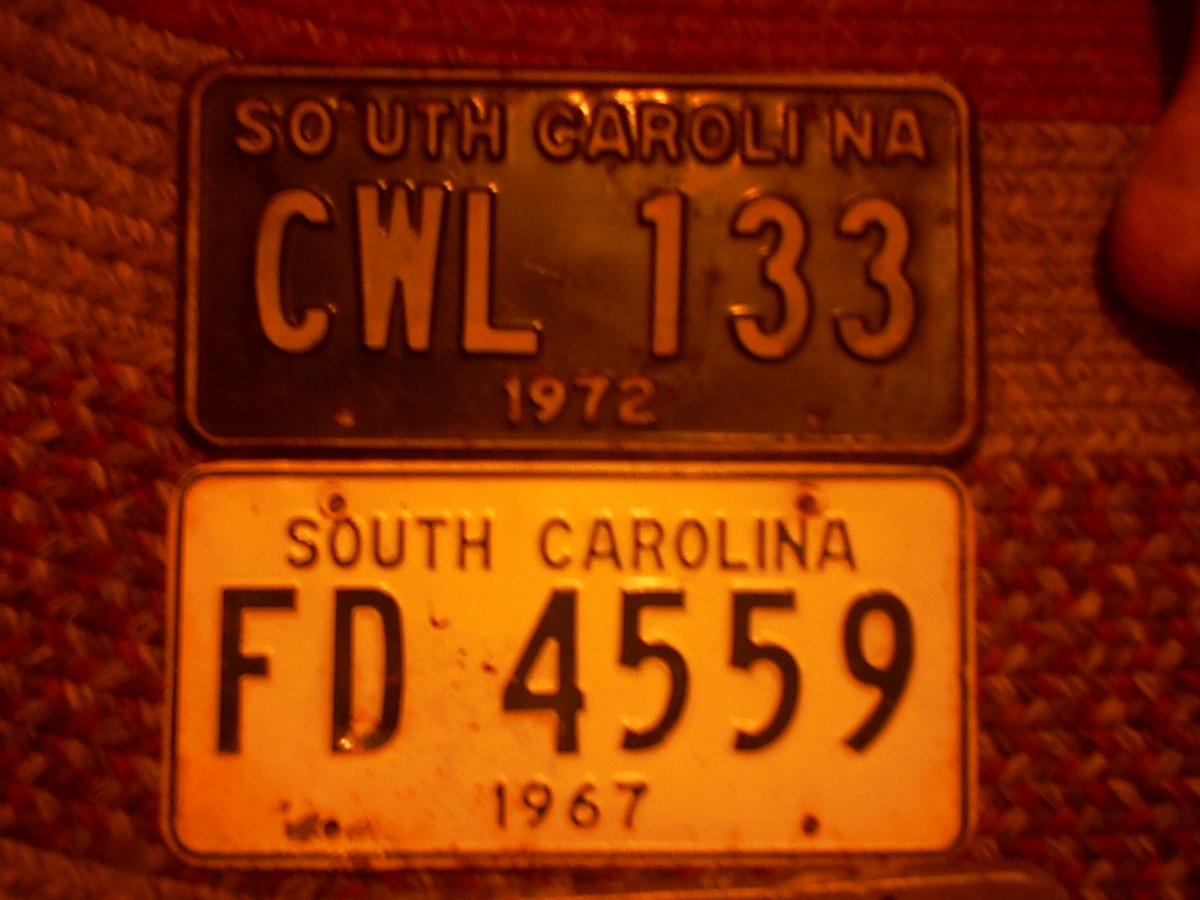 Old S. Carolina Car Tag's 67 & 72~~Bicentennial Tag's - Signs