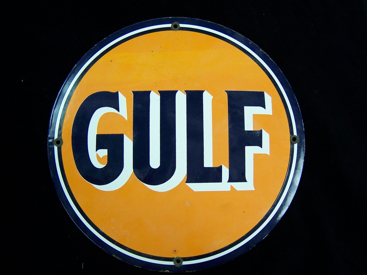 GULF     12 "    Dia Single Sided  Sign