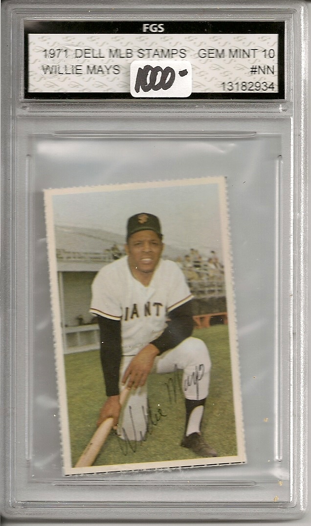 FGS 1971 DELL MLB STAMPS Willie Mays GEM MINT 10 - Baseball