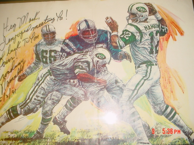 SUPER BOWL III - SIGNED JOE NAMATH LITHOGRAPH - Football