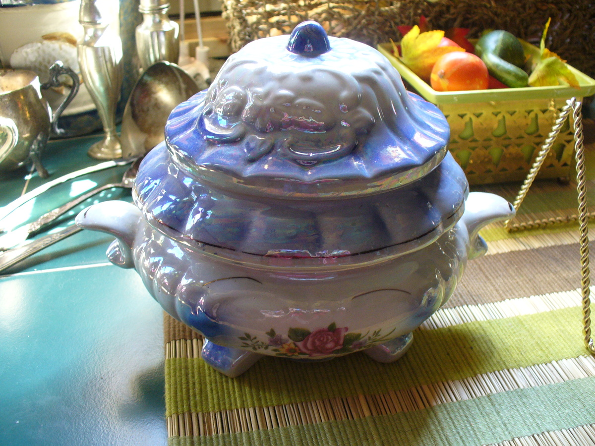 Blue Sugar Bowl - China and Dinnerware