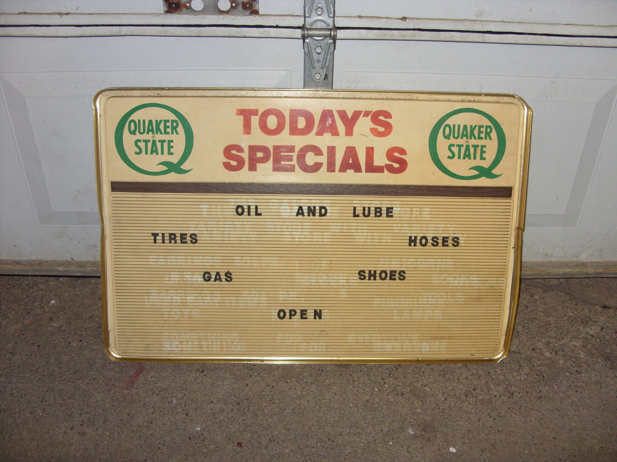 quaker state oil sign