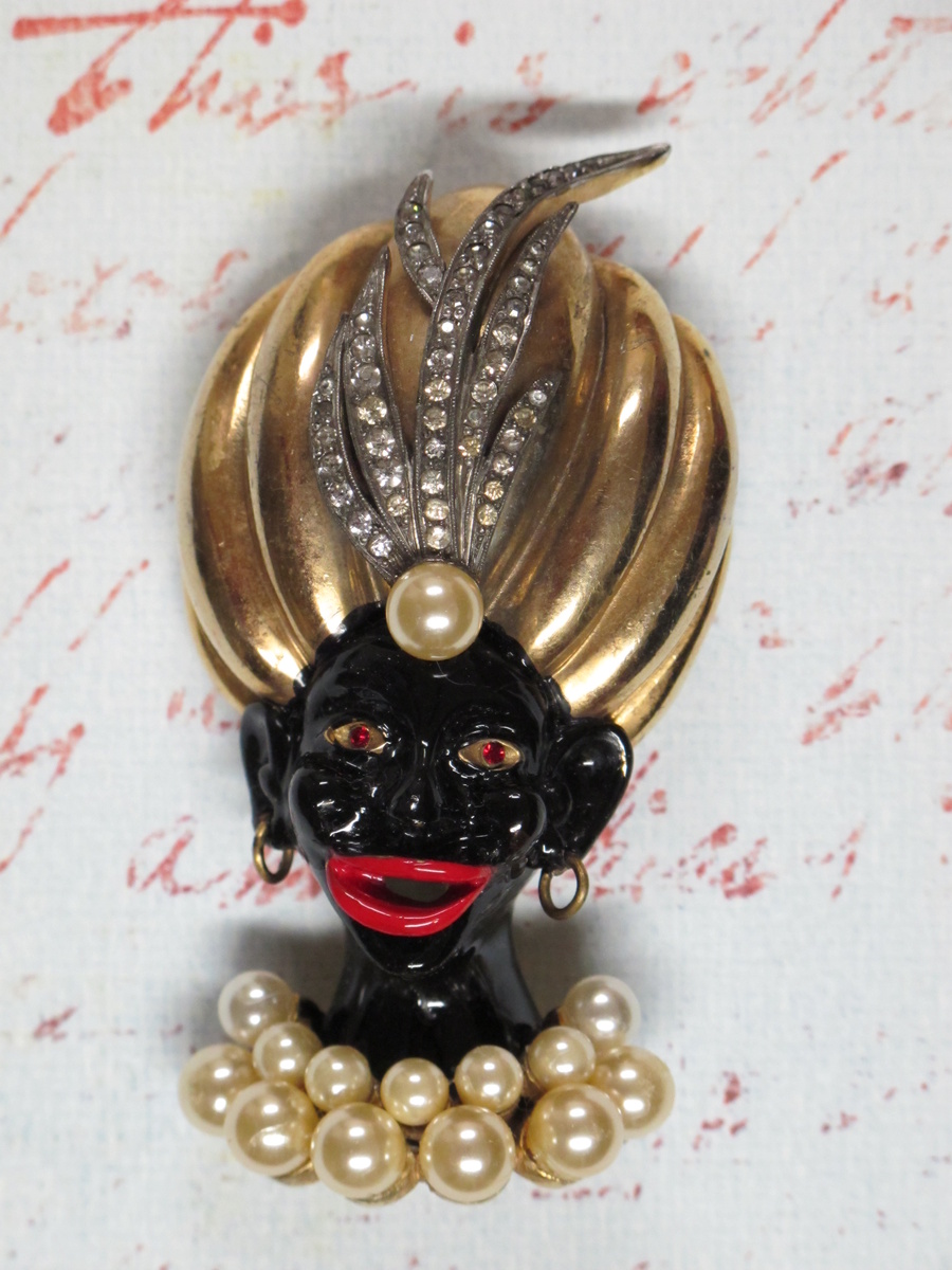 Vtg Unsigned Blackamoor Pin 