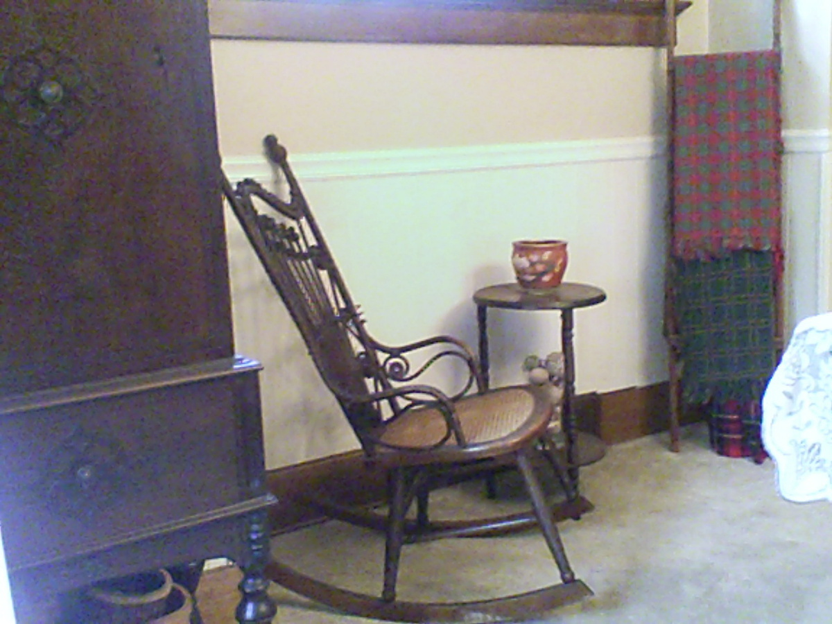 Great old cane bottom rocker. - Furniture