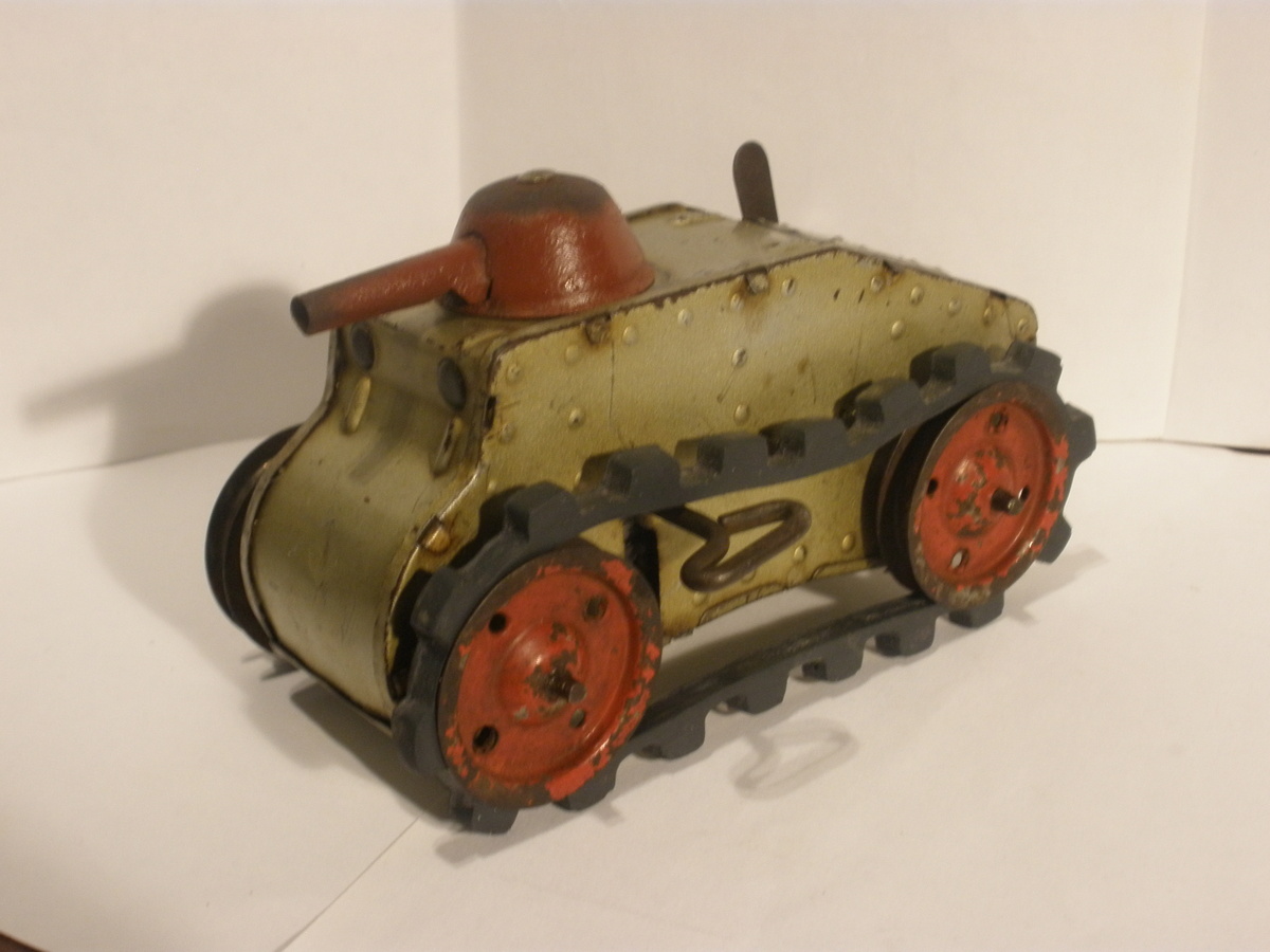 Tri-Ang Wind Up Tin Tank. 1920s, Pre Dates Marx version I believe.  - Model Cars