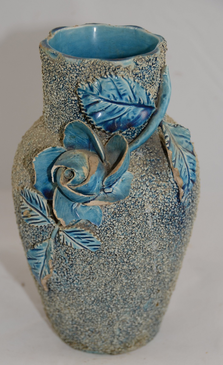 Unusual Blue Vase marked 86 and the artist/maker unknown - Art Pottery