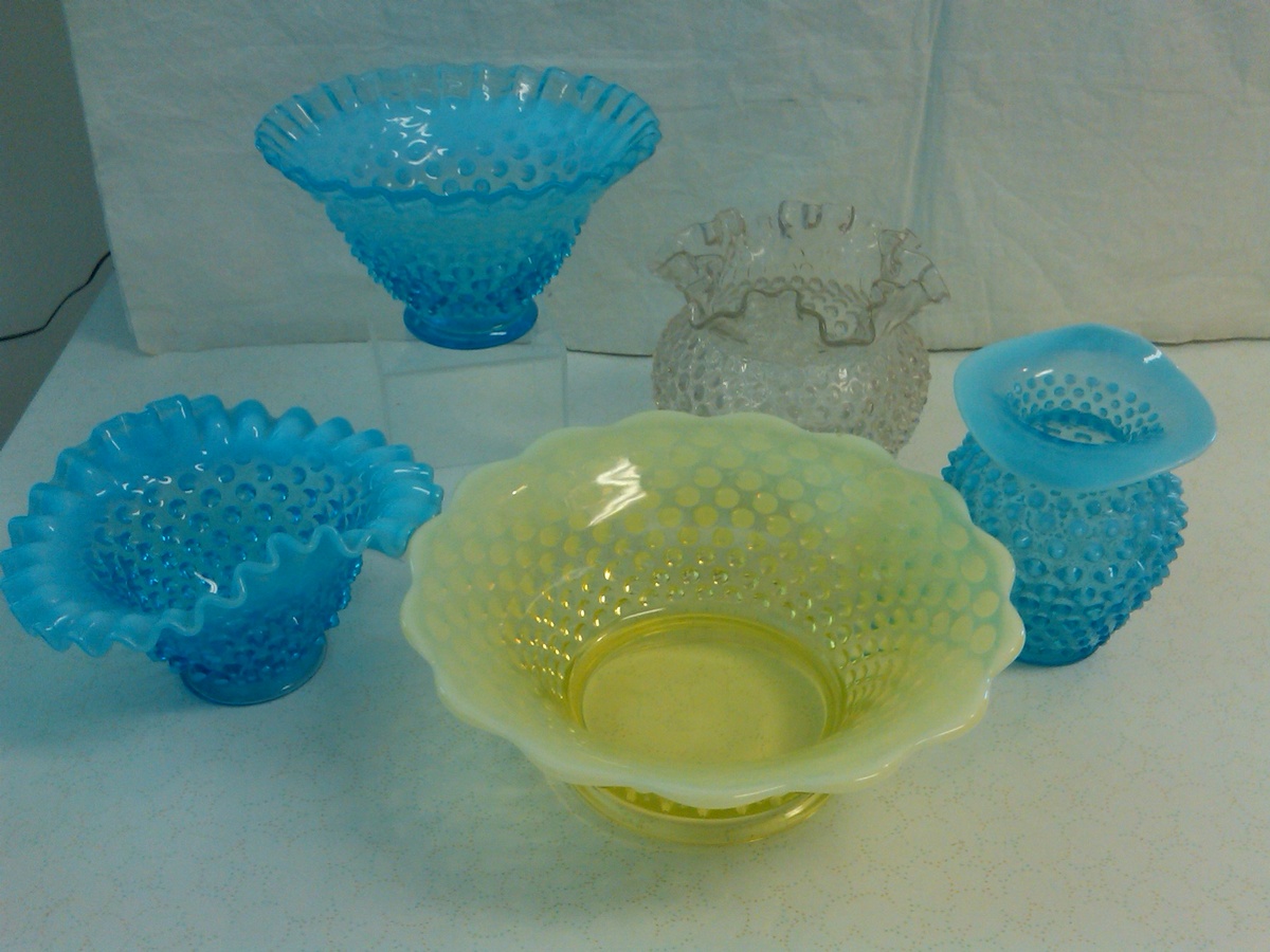 SELECTION OF FENTON HOBNAIL BOWLS FROM MY COLLECTION