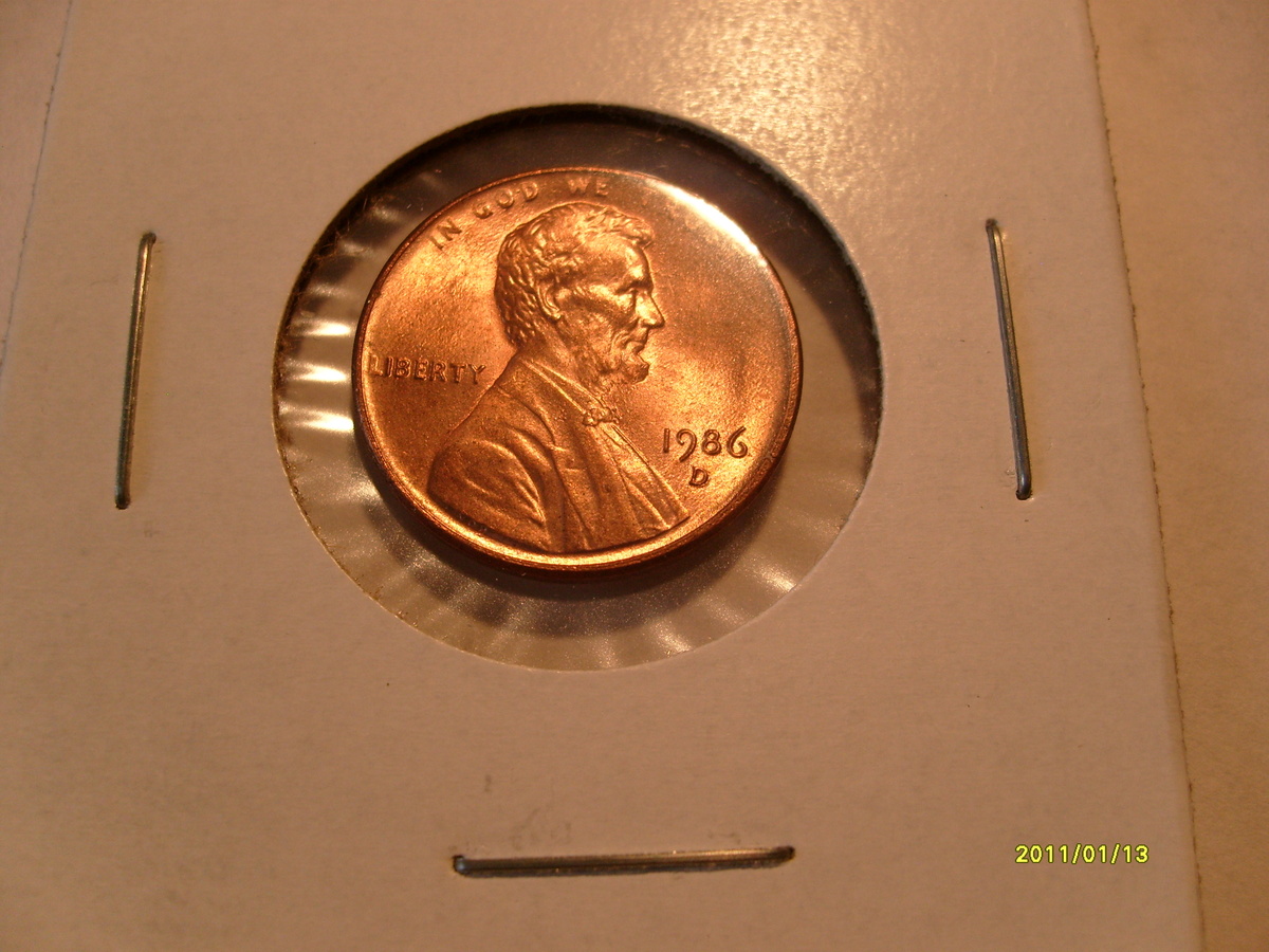 1986 D Lincoln cent (Multiple Error's)