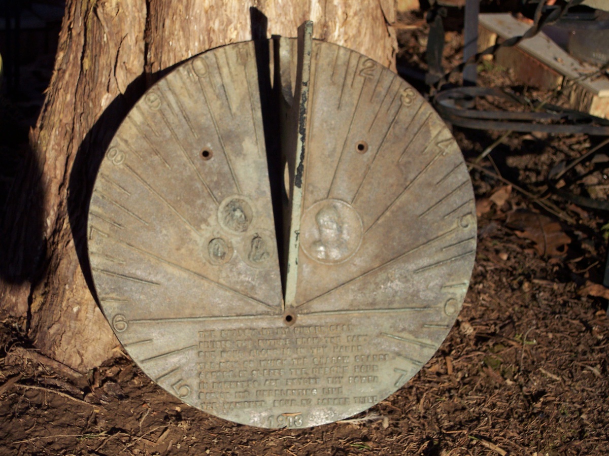 RARE 1913 INDIAN AND PRESIDENT BRONZE SUN DIAL WITH POEM - Native American