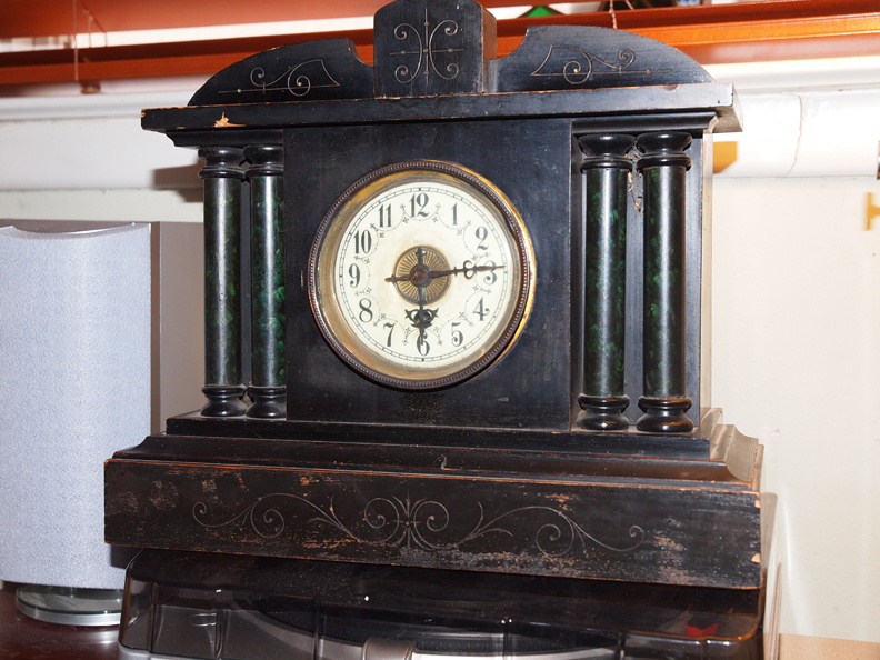 Uhrenfabrik Badische Black Mantle Clock Model 6014, 1880-90