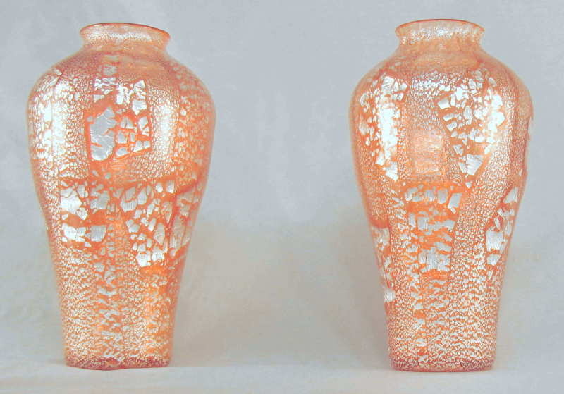 The stars of our collection.... A pair of Rare & Large Loetz Rosa Argentan ca. 1908