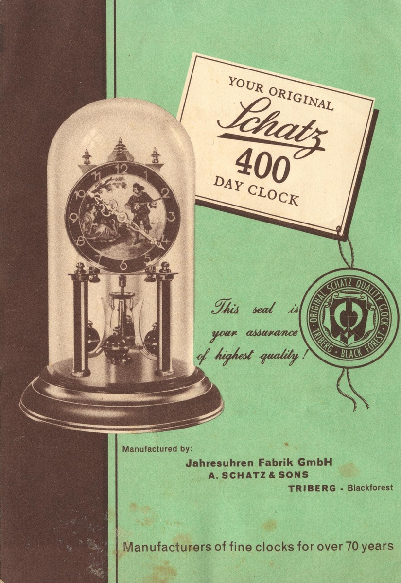 Schatz Standard 400 Day Clock Instructions, 1950s