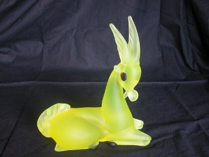 Archemedi Seguso Vasline glass Deer