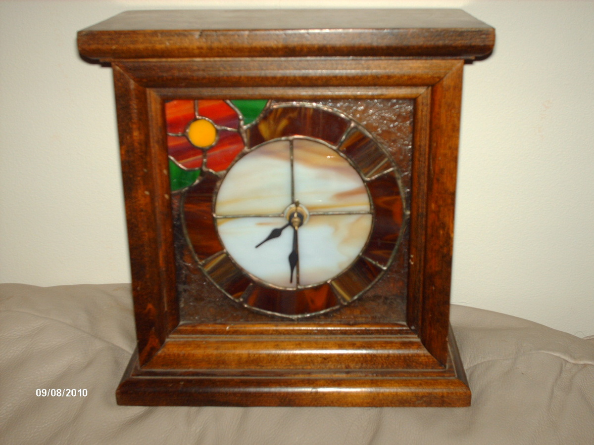 stained glass mantle  clock - Clocks