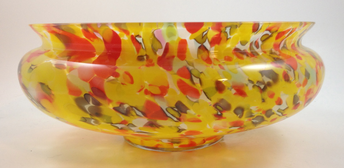Czech Glass bowl with paper label - SZBK