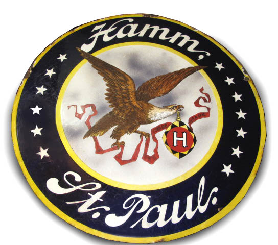 Early Hamms convex porcelain sign