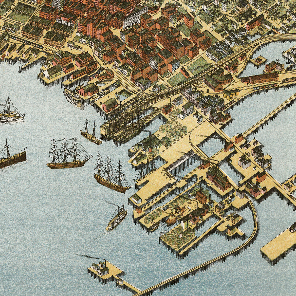 Koch’s Seattle, Washington Birdseye Map (1891)