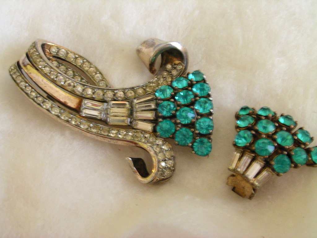 Sterling crystal brooch