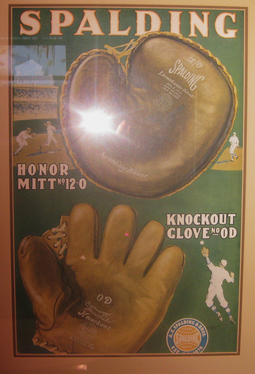Spalding baseball glove advertising poster