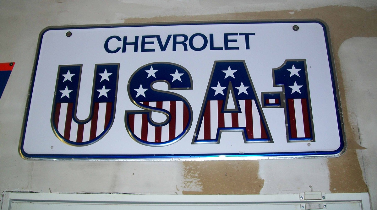 Chevrolet license plate sign