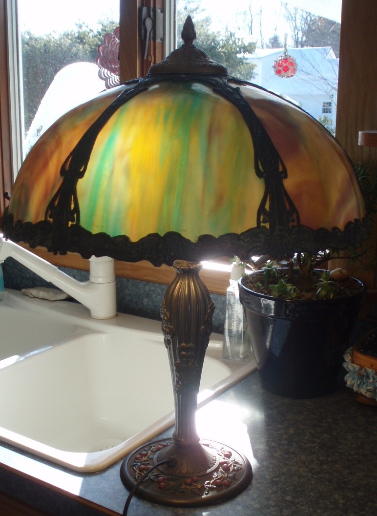 Antique Slag Glass Lamp