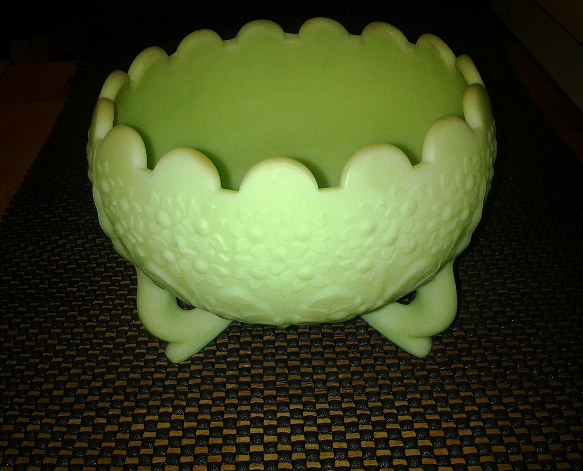 FENTON " Green candy dish? 