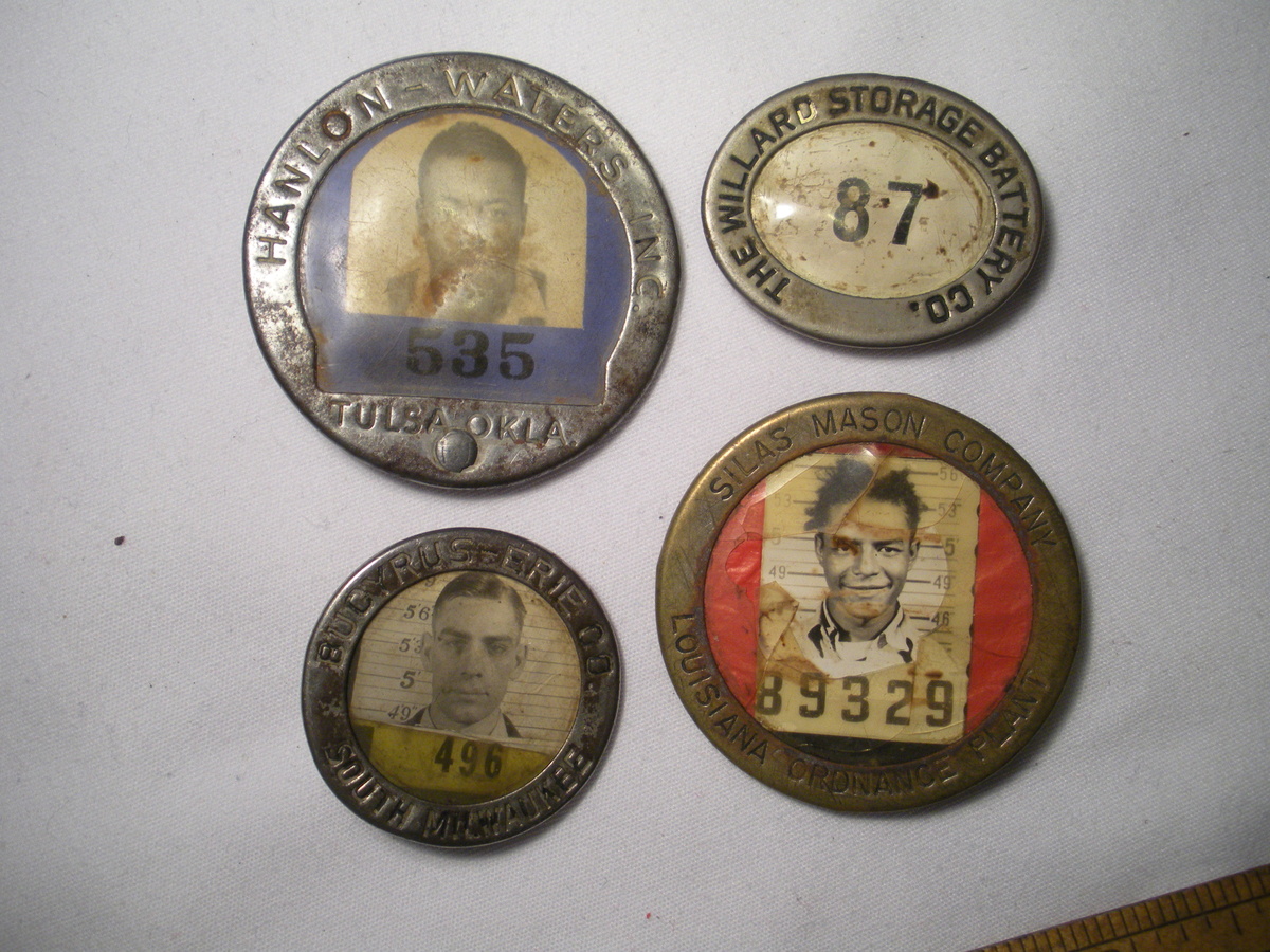 World War II era company ID BADGES -- Military valued targets for sabotage prevention (LOT 3) - Military and Wartime