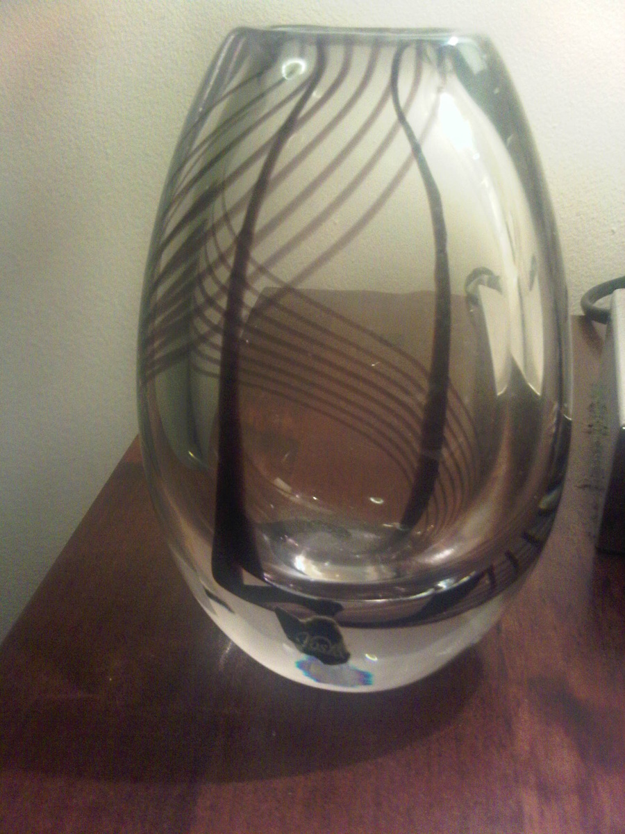 Classic Vicke Lindstrand striped vase