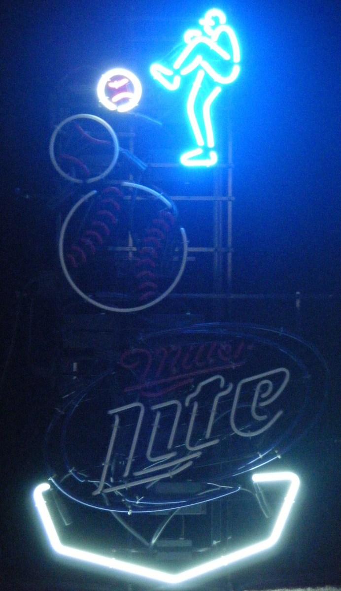 Miller Lite Sequencing Baseball Neon Sign