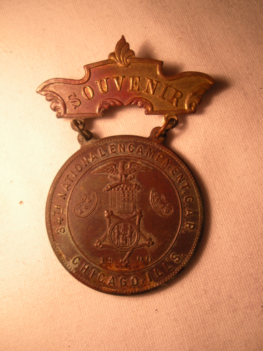 1900 GAR (Grand Army of the Republic) 34th National Encampment Chicago, Illinois souvenir badge - Military and Wartime