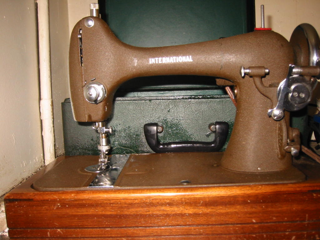 International Sewing Machine and the box of attachments