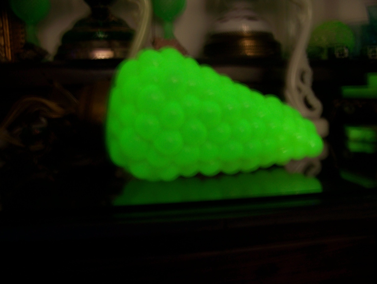 Uranium Opaline Grape Cluster Swag Lamp NOS