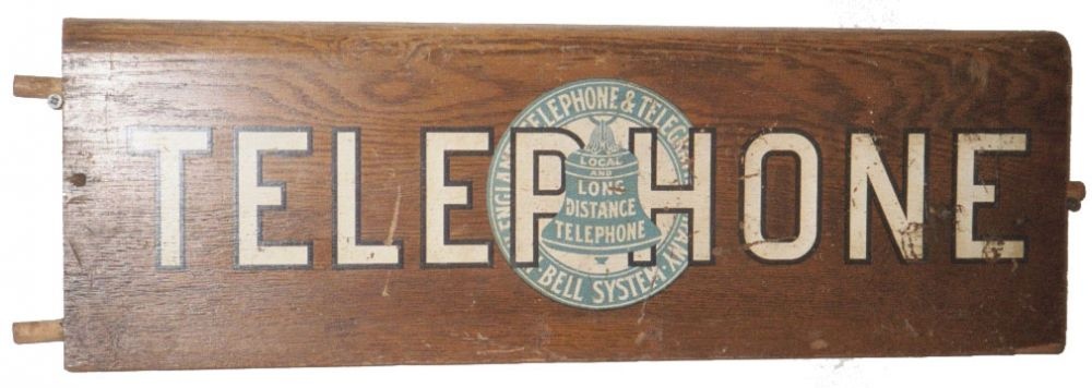 Wooden Telephone Sign - Signs