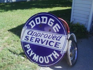 Porcelin 2 sided Dodge sign
