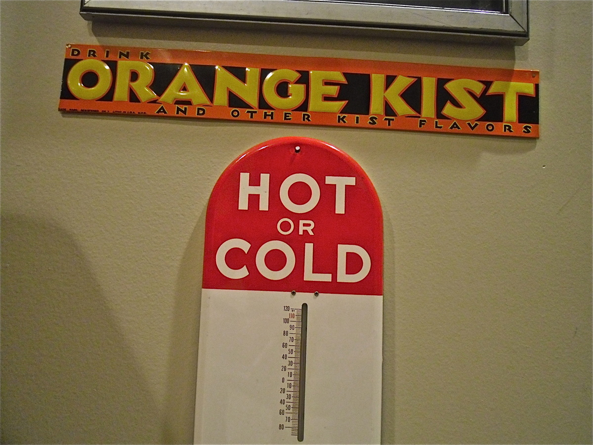 Couple Of Tacker Signs, Howdy and Orange Kist - Advertising