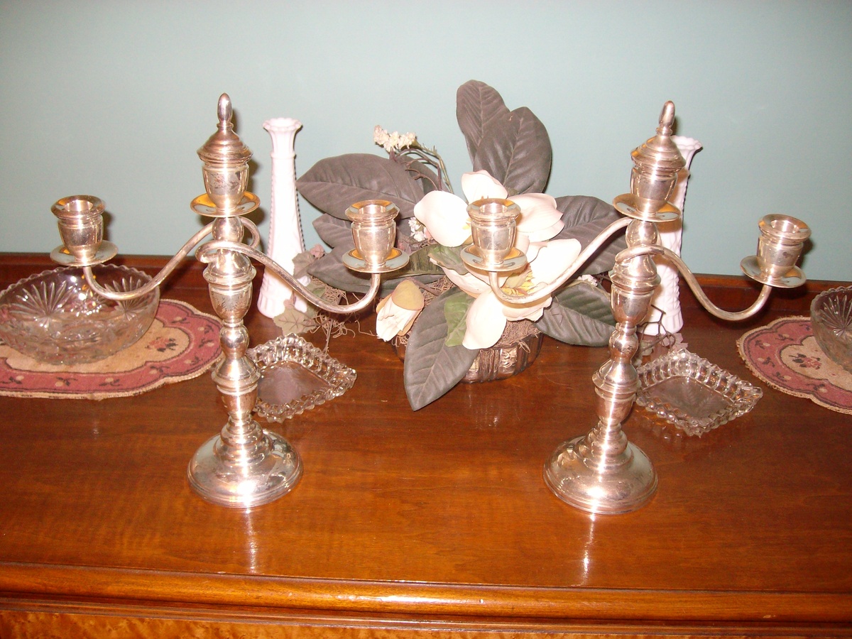 Sterling Candelabra Pair circa late 1940's-early 1950's