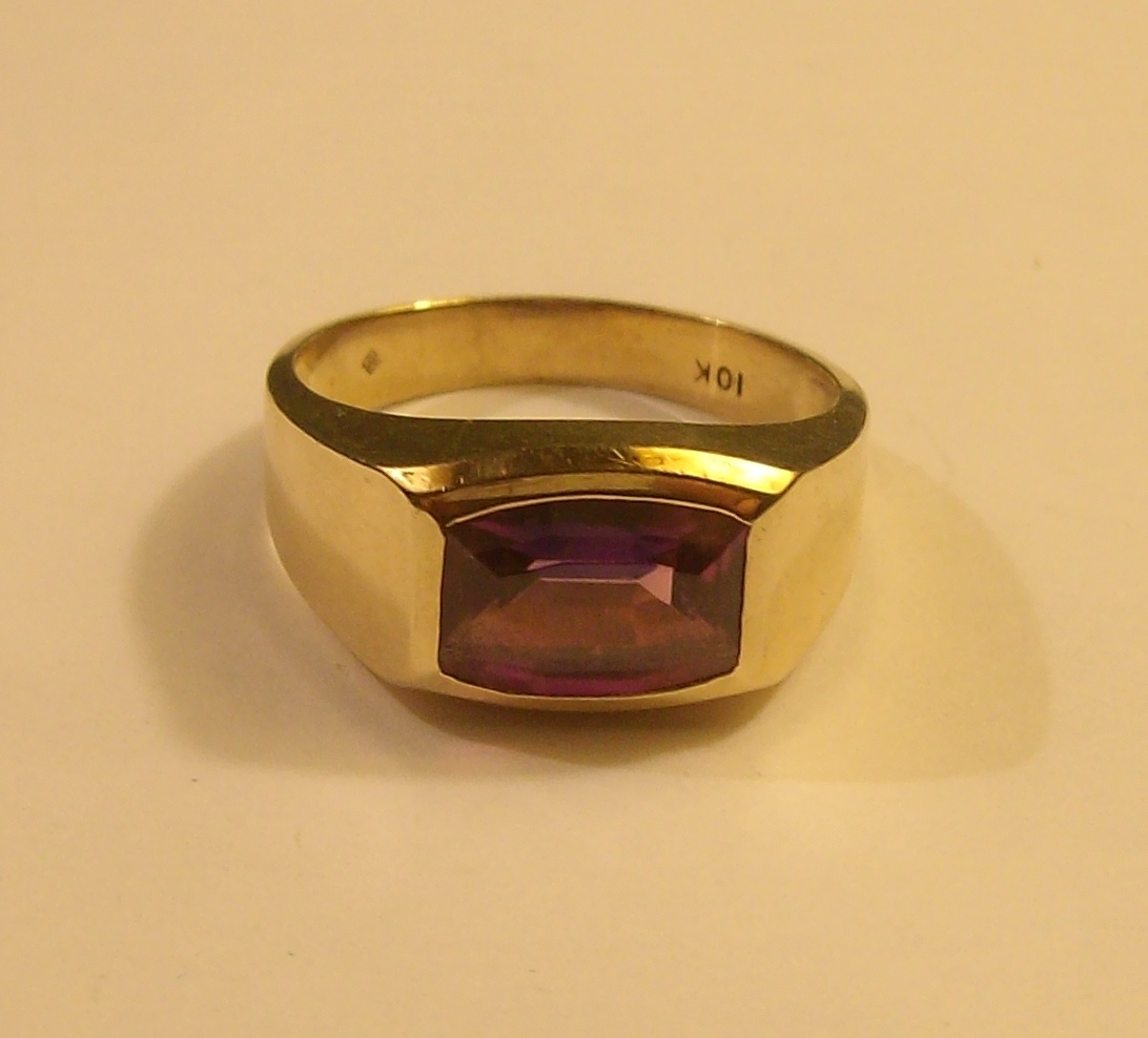 More "Vintage" Male 10k Ring with Stone - Fine Jewelry