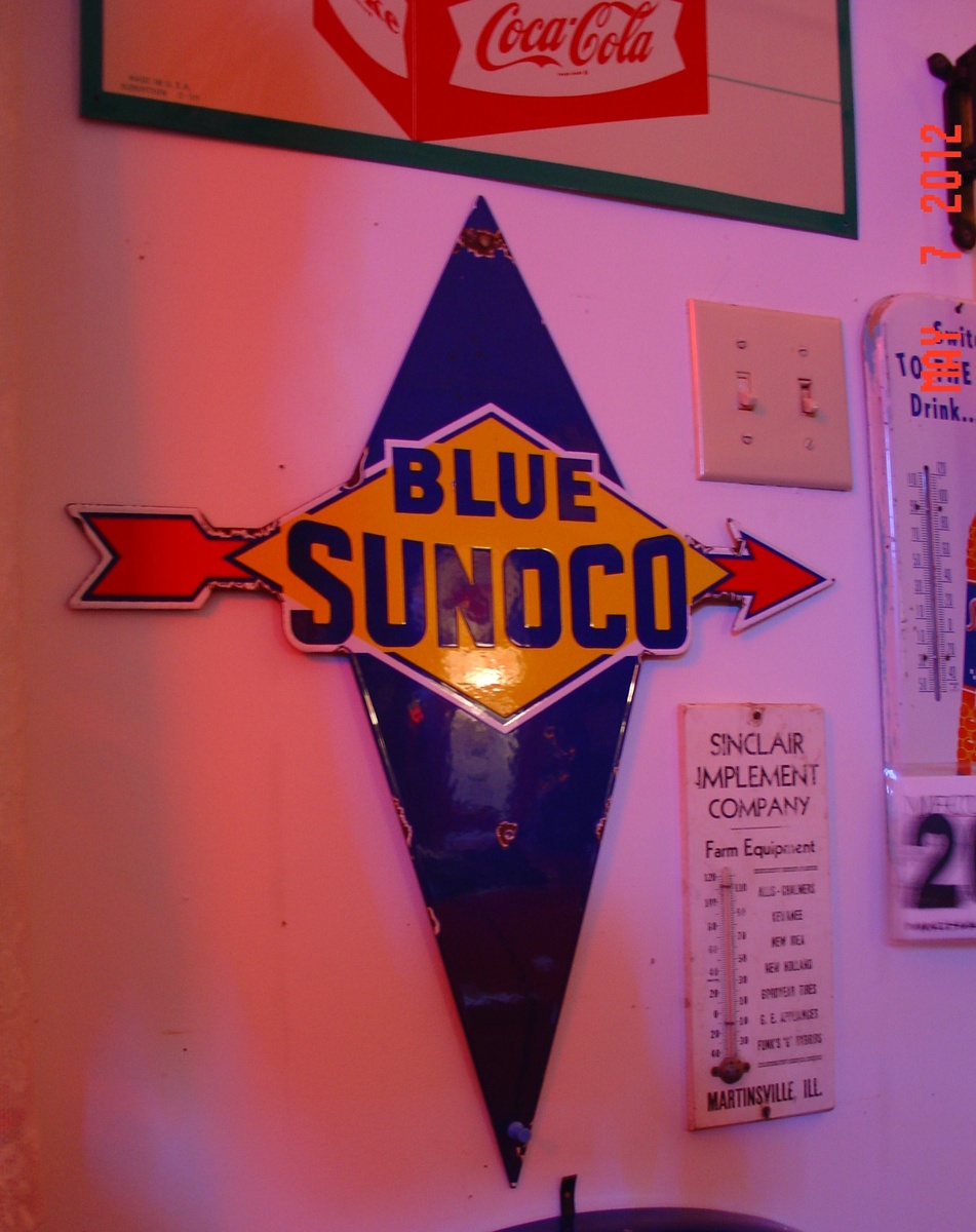 Blue Sunoco Porcelain Pump Plate Sign...Four Colors - Signs