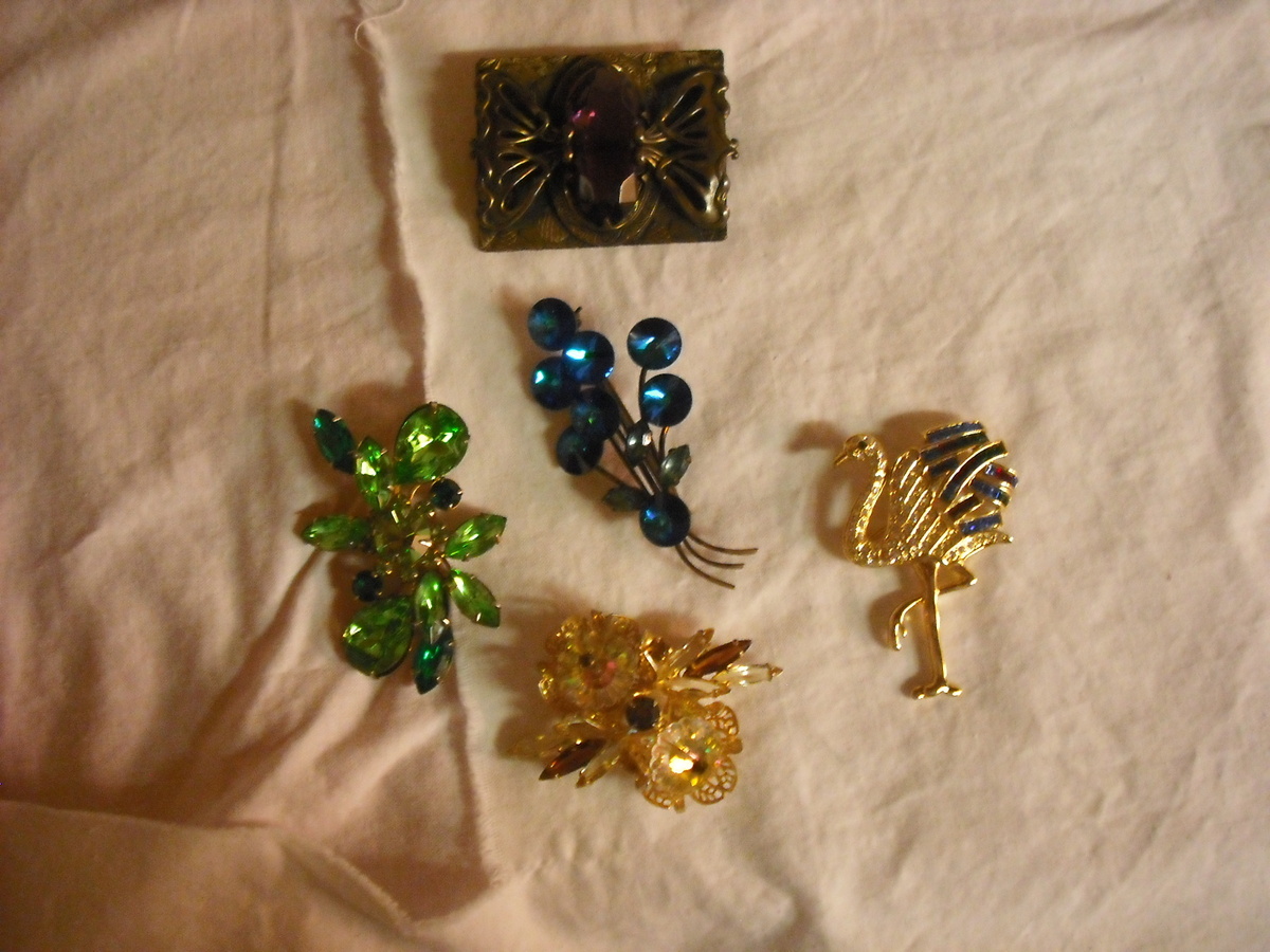 5 of my unsigned  brooch beauties