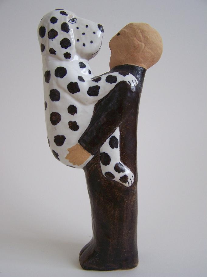Lisa Larson 'Vänner' 'Friends' Man & Spaniel Gustavsberg - Art Pottery